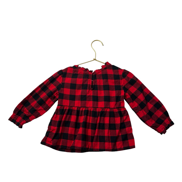 Baby Gap Red & Black Check Flannel Blouse - Size 3