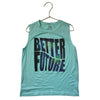 Old Navy Active Light Teal 'Better Future' Athletic Tank - Size S 6-7