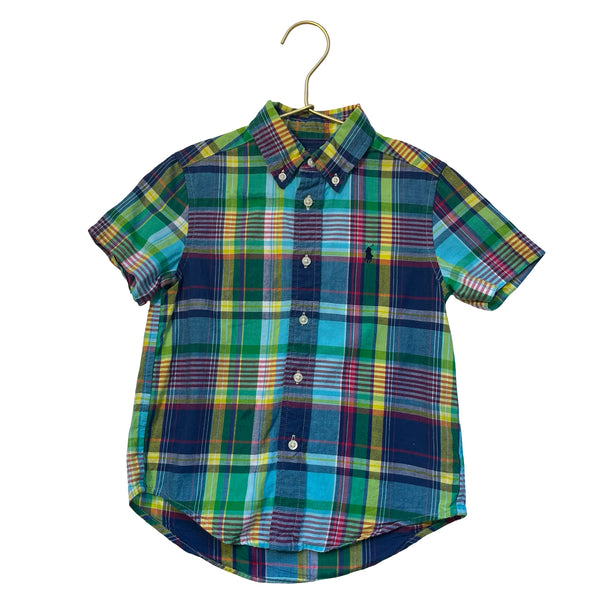 Ralph Lauren Madras Plaid Button Down Shirt - Size 4