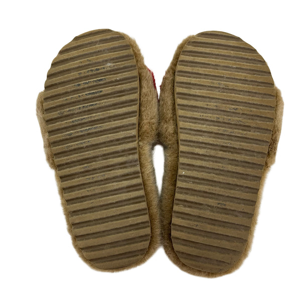 Burberry Hockley Icon Stripe Faux Fur Slides - Size 11 (UK 10 / EUR 28)
