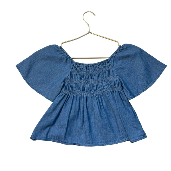 Old Navy Chambray Smocked Top - Size L 10-12