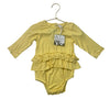 Kate Quinn Yellow 'Double Ruffle Skirted Bodysuit' One Piece with Tags - 6-12 Mo