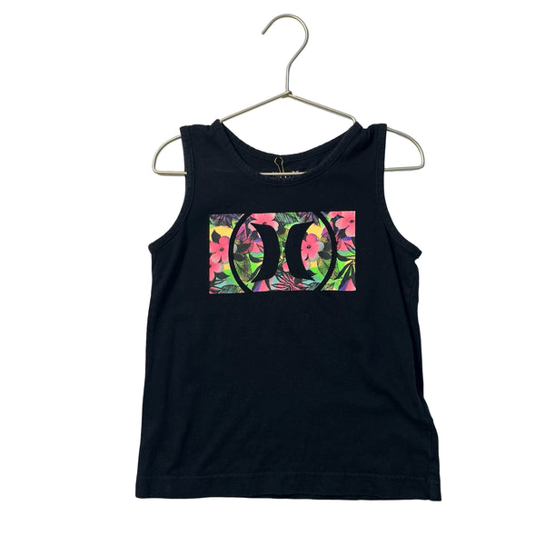 Hurley Black & Neon Floral Logo Tank Top - Size 6