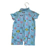 Posh Peanut Light Green Animal Donut Print Polo Romper - Size 18-24 Mo