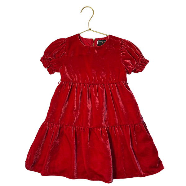 Crewcuts Red Crushed Velvet Dress - Size 4