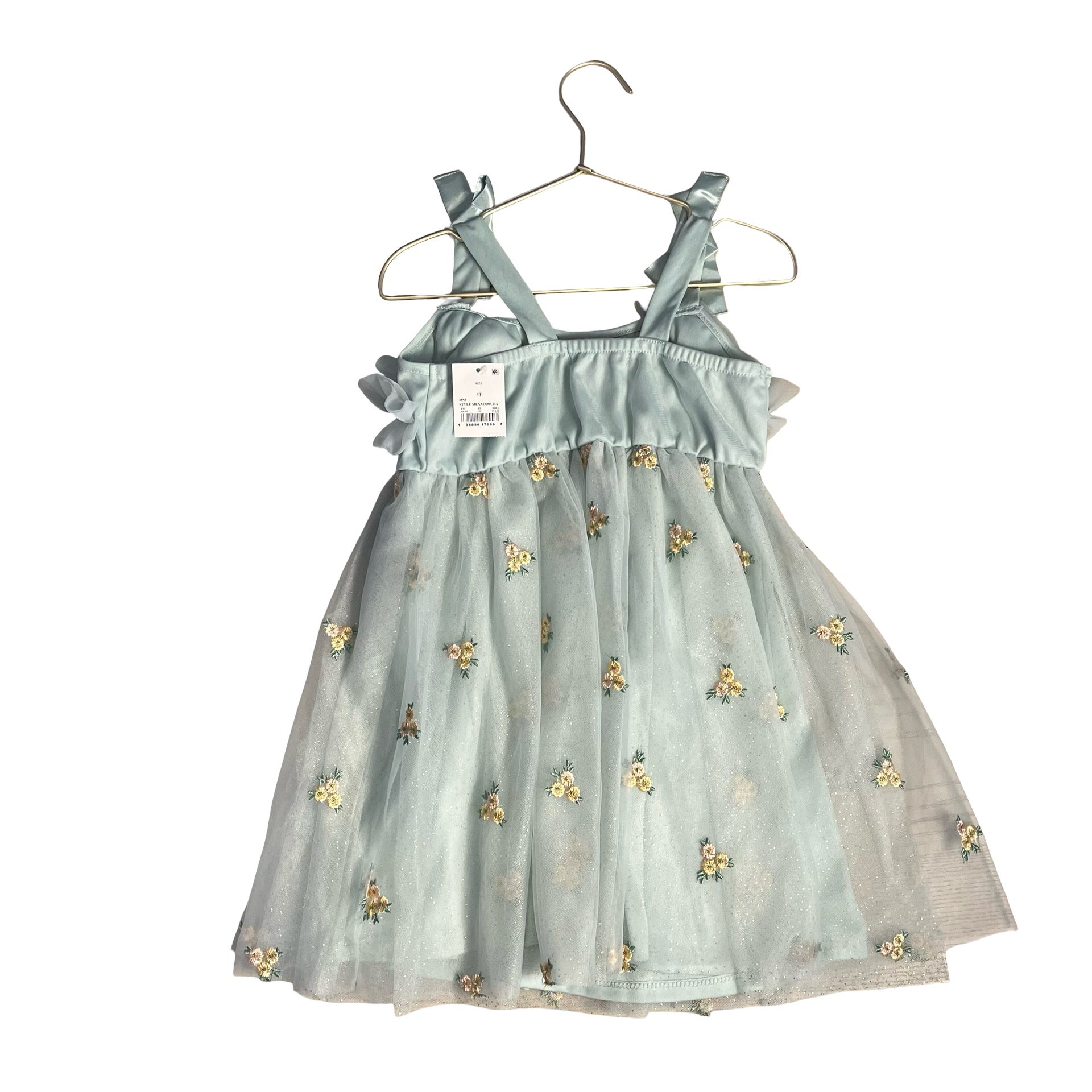 Audrey Camille Mint Green Embroidered Flower Sparkle Tulle Dress w Tags -  5T
