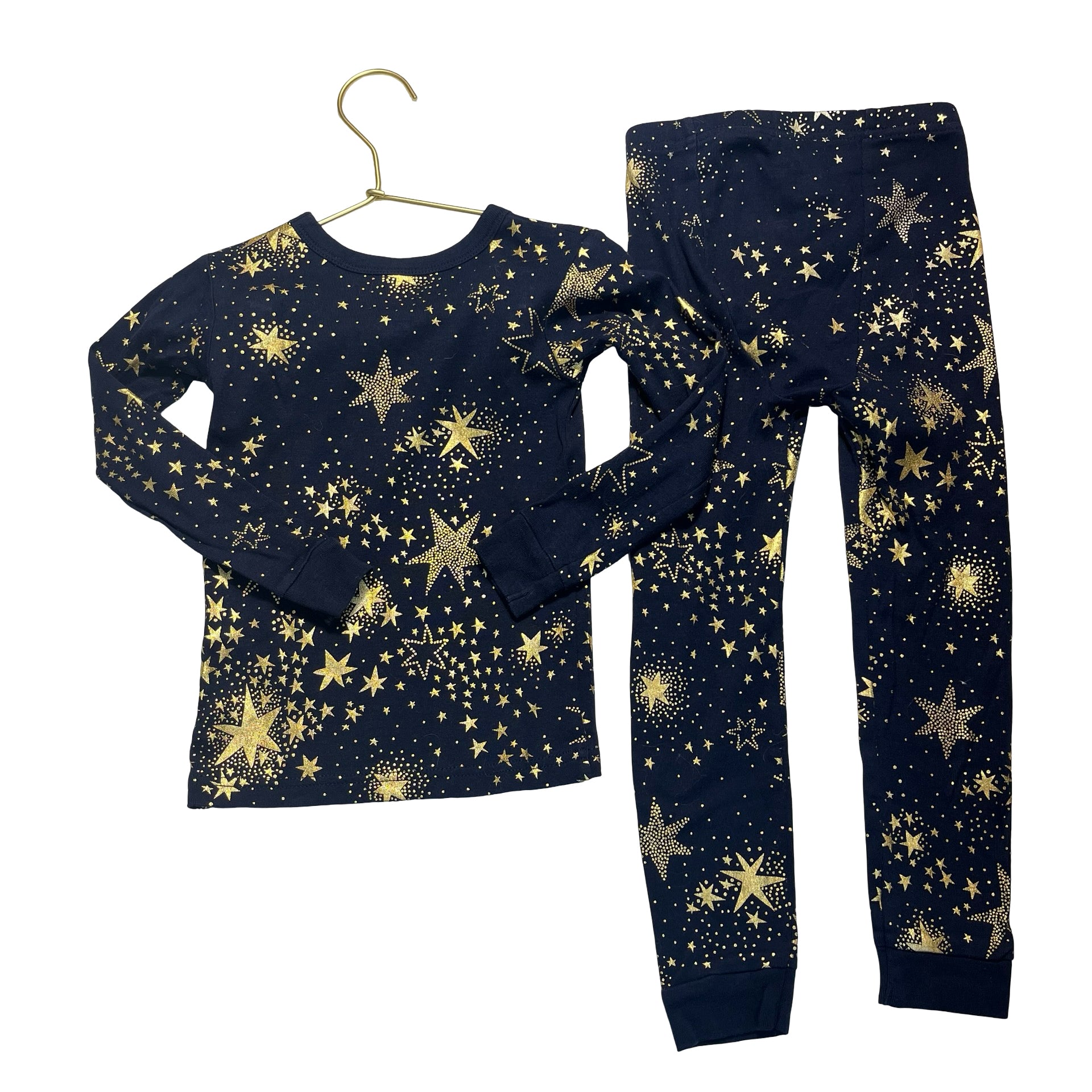 Baby Gap Navy & Gold Foil Star 2 Piece PJ Set - Size 4