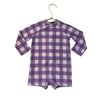 Primary Purple Check Swim Suit Romper - Size 6-12 Mo