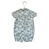 Janie and Jack White & Green Palm Tree Print Button Down Romper - Size 3-6 Mo
