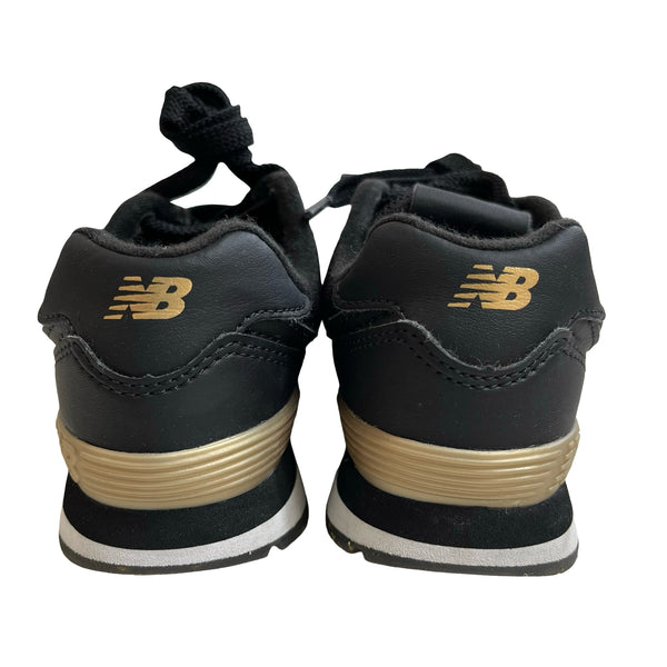 New Balance 574 Black & Gold Sneakers - Size 10.5