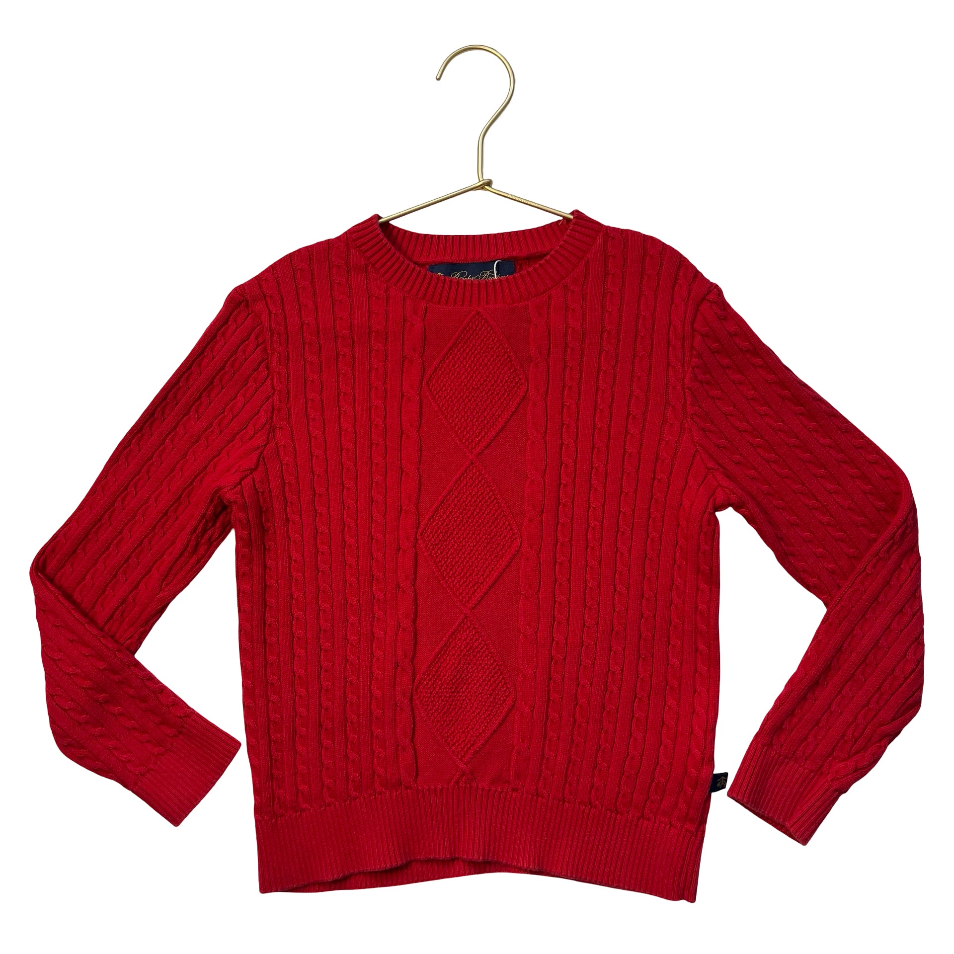 Brooks Brothers Red Cotton Cable-Knit Sweater - Size 6Y
