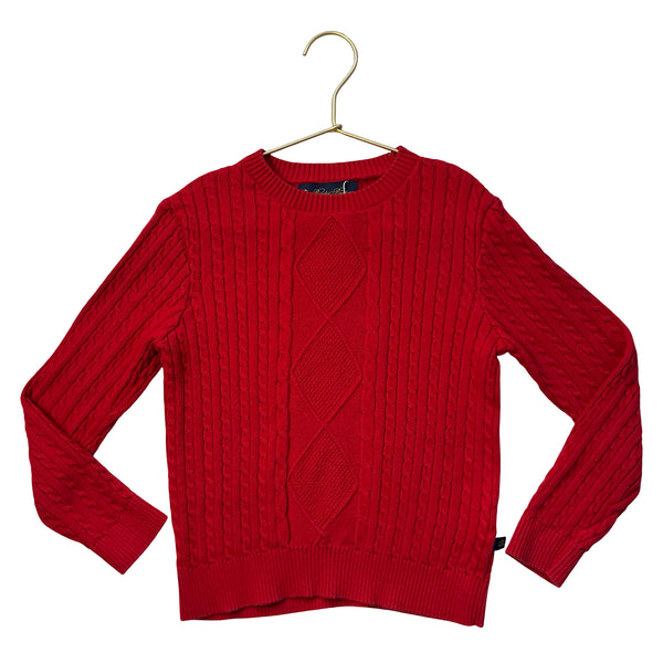 Brooks Brothers Red Cotton Cable-Knit Sweater - Size 6Y