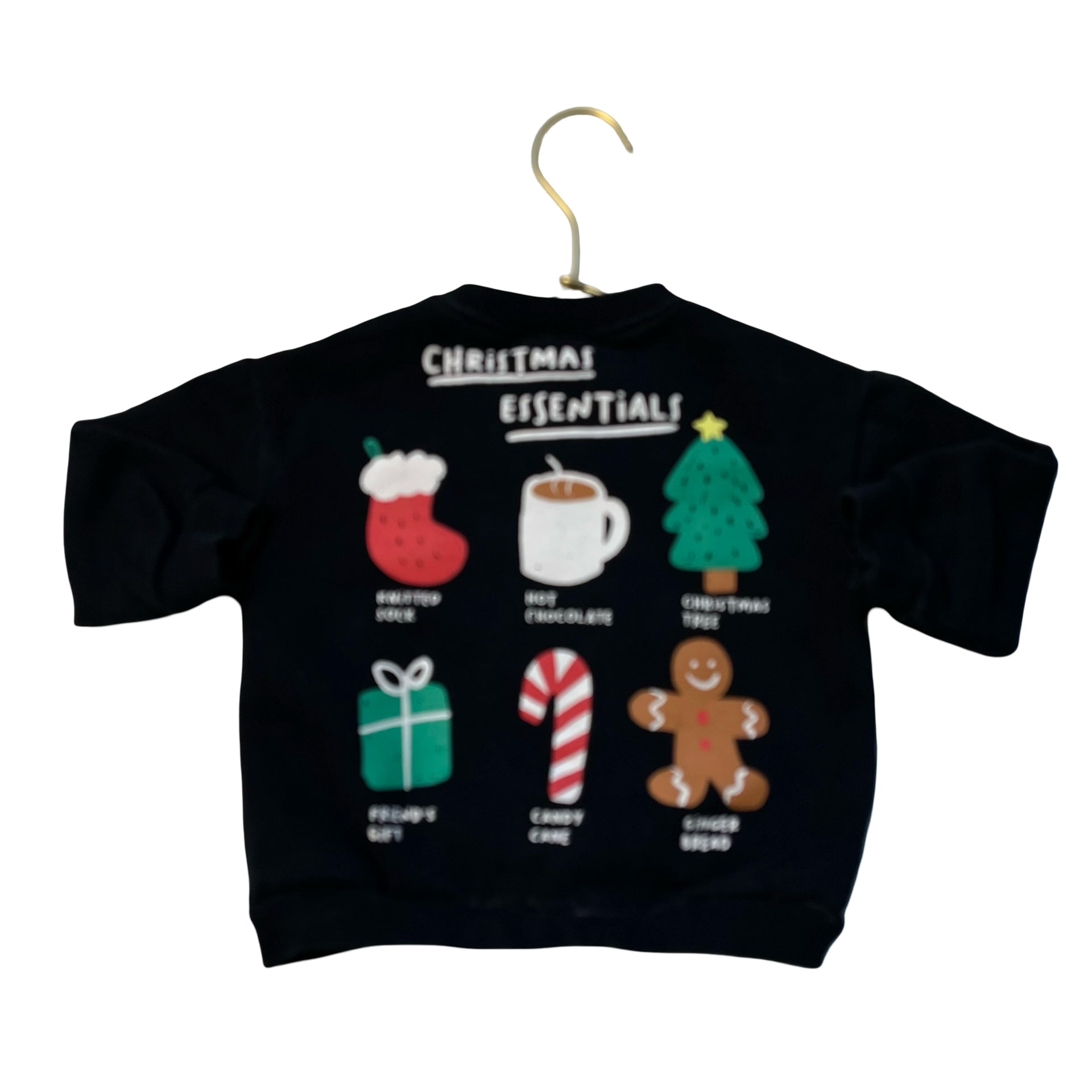 Zara Black 'Christmas Essentials' Graphic Sweatshirt - Size 12-18 Mo