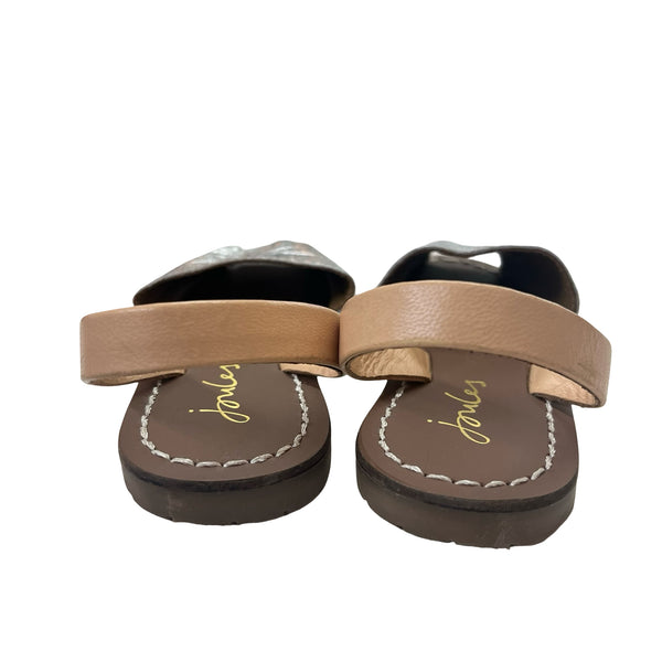 Joules Silver & Tan Sandals - Size 10