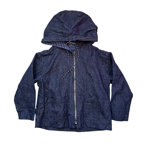 Makie Cotton & Linen Blend Denim Hooded Jacket - Size 6Y