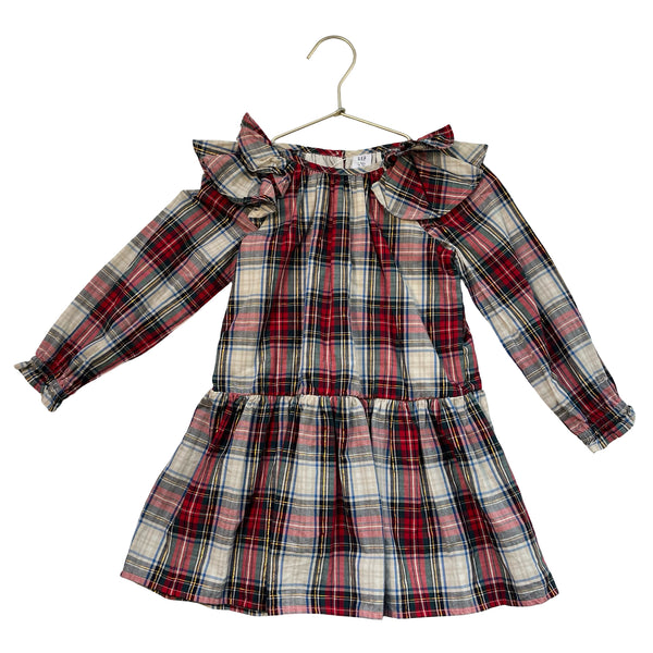 Baby Gap Tartan Plaid & Gold Metallic Dress - Size 4