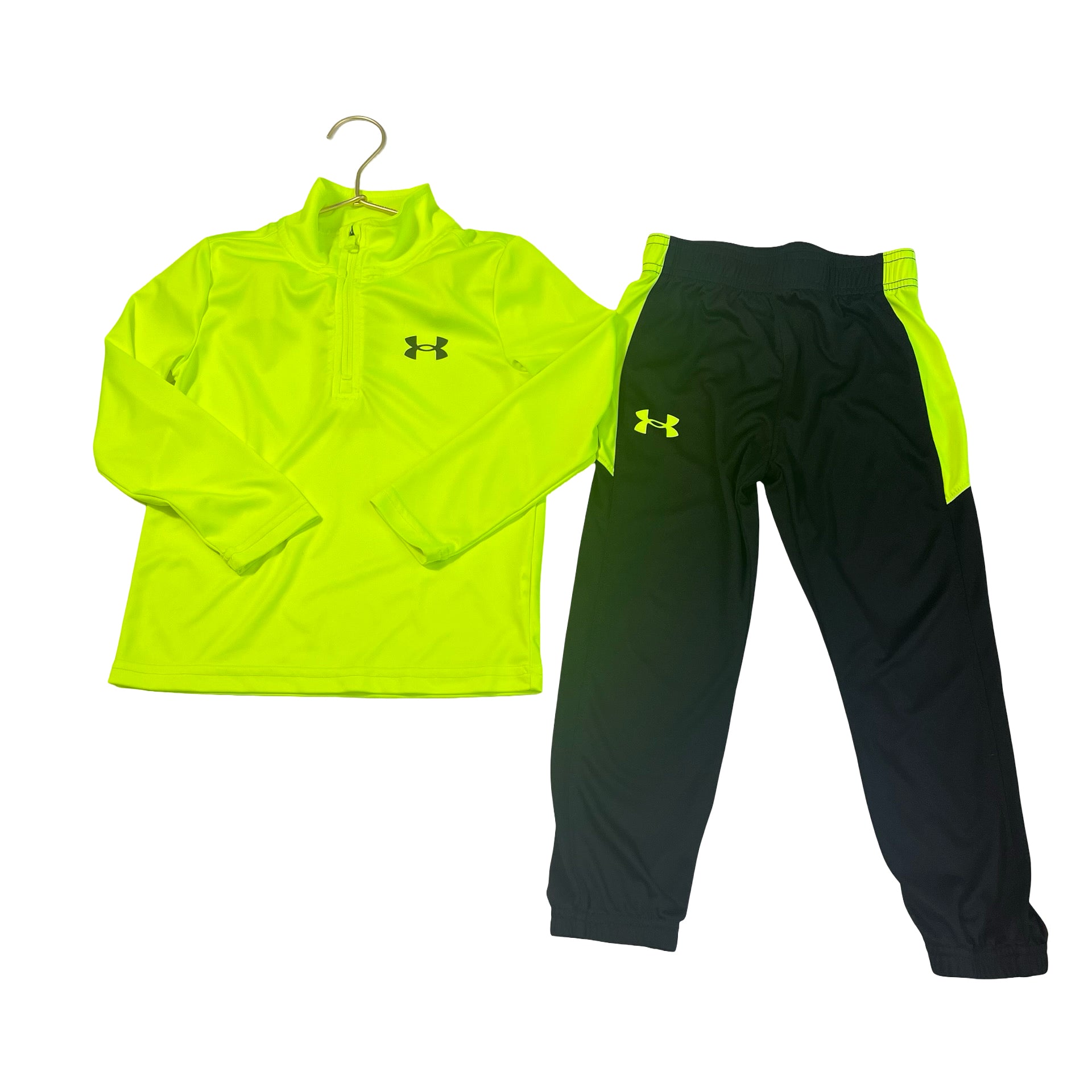 Under Armour Neon Yellow & Black Athletic Set - Size 4