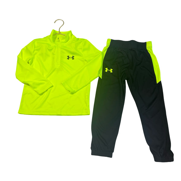 Under Armour Neon Yellow & Black Athletic Set - Size 4