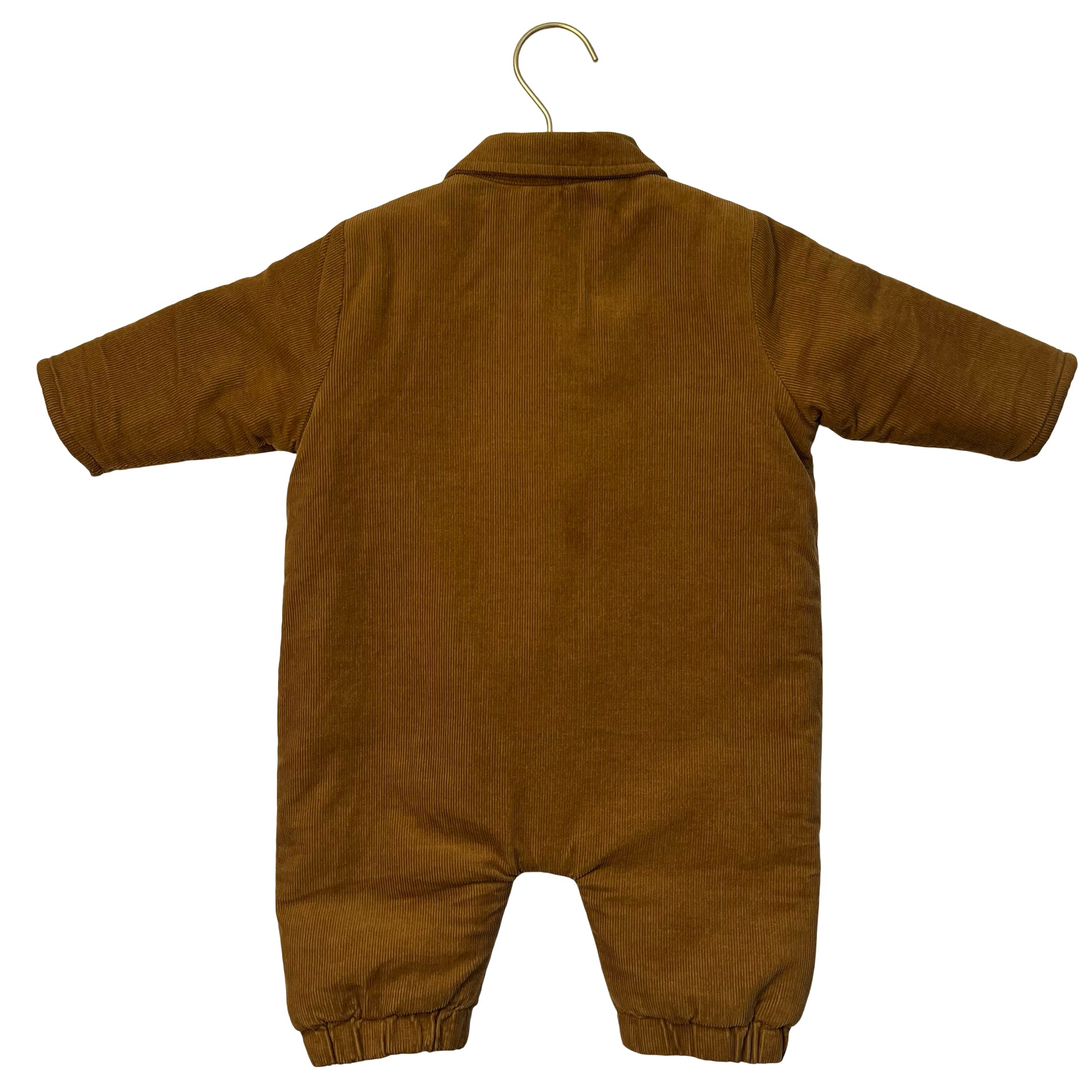 Rylee & Cru Sherpa-Lined Brown Corduroy One-Piece - Size 3-6 Mo