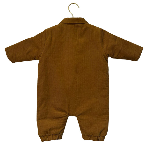Rylee & Cru Sherpa-Lined Brown Corduroy One-Piece - Size 3-6 Mo