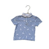 Play by Little Sleepies Blue Striped Bunny Print Polo Shirt - Size 12-18 Mo