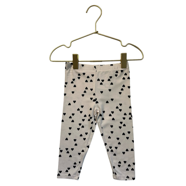 Splendid Blush & Black Heart Print Leggings - Size 12-18 Mo