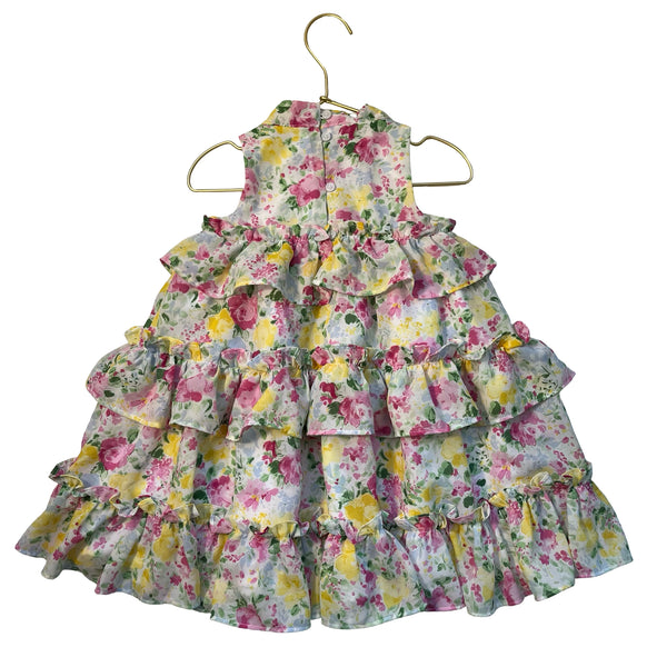 Janie and Jack Floral Chiffon Ruffle Dress - Size 3