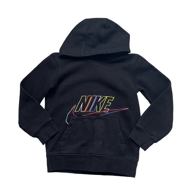 Nike Black Embroidered Logo Hooded Sweatshirt - Size 6
