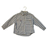 Zara Ivory & Navy Plaid Flannel Button Down Shirt - Size 4