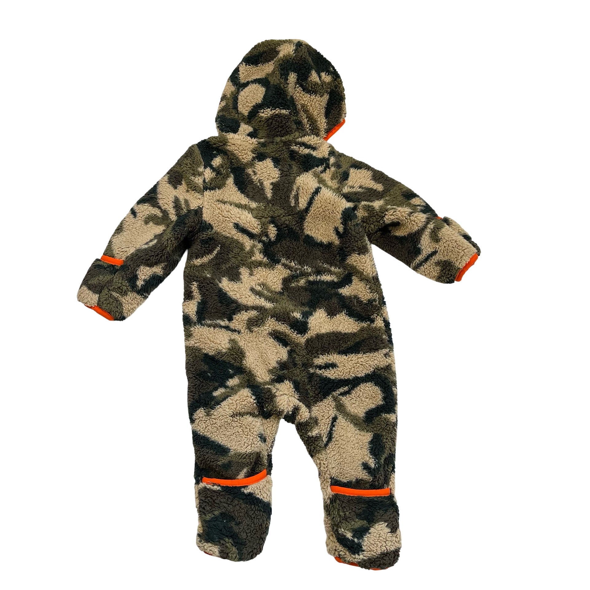 North Face Green & Tan Camo Sherpa Bunting - Size 3-6 Mo
