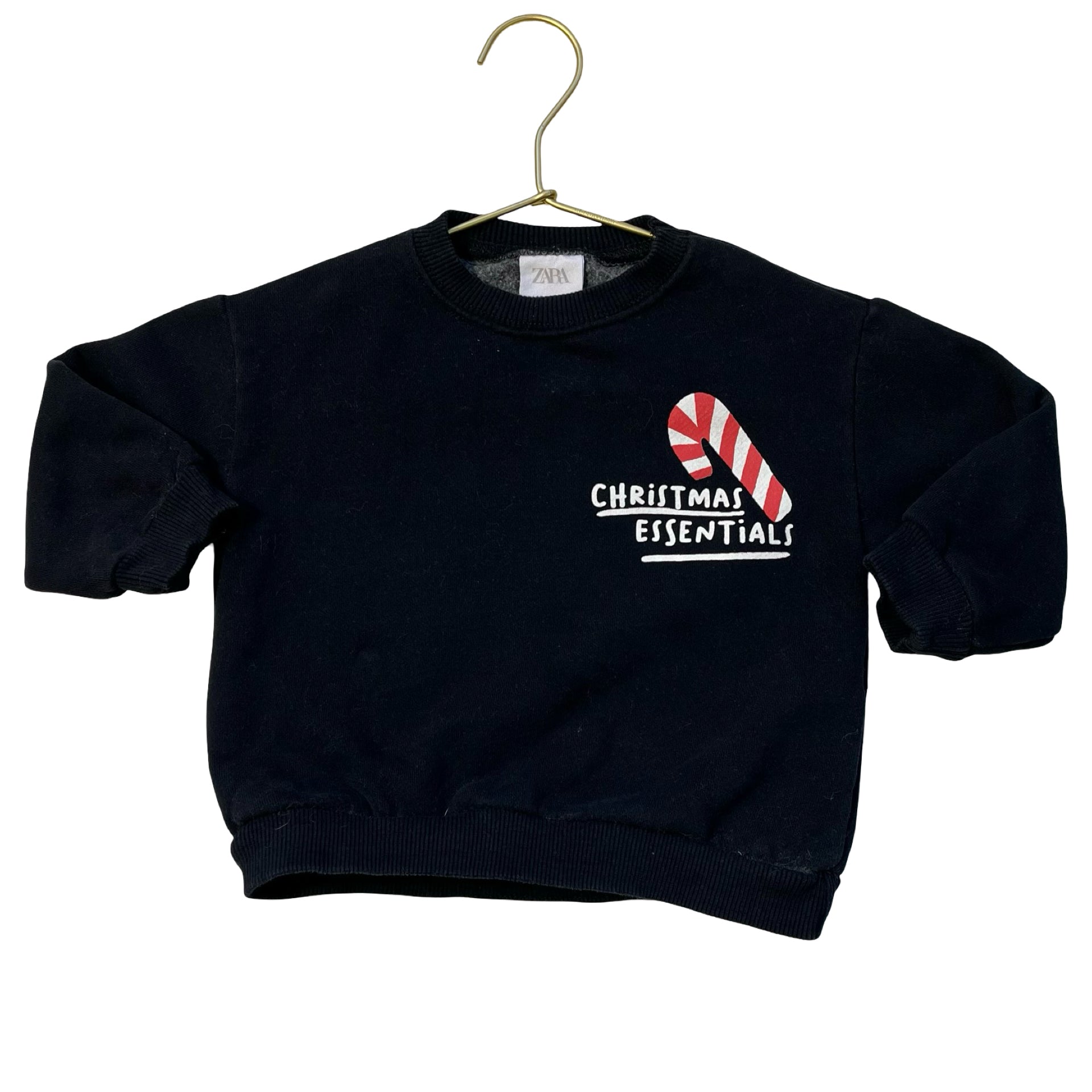 Zara Black 'Christmas Essentials' Graphic Sweatshirt - Size 12-18 Mo