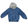 Zara Sherpa-Lined Sweatshirt Hood Distressed Denim Jacket - Size 4