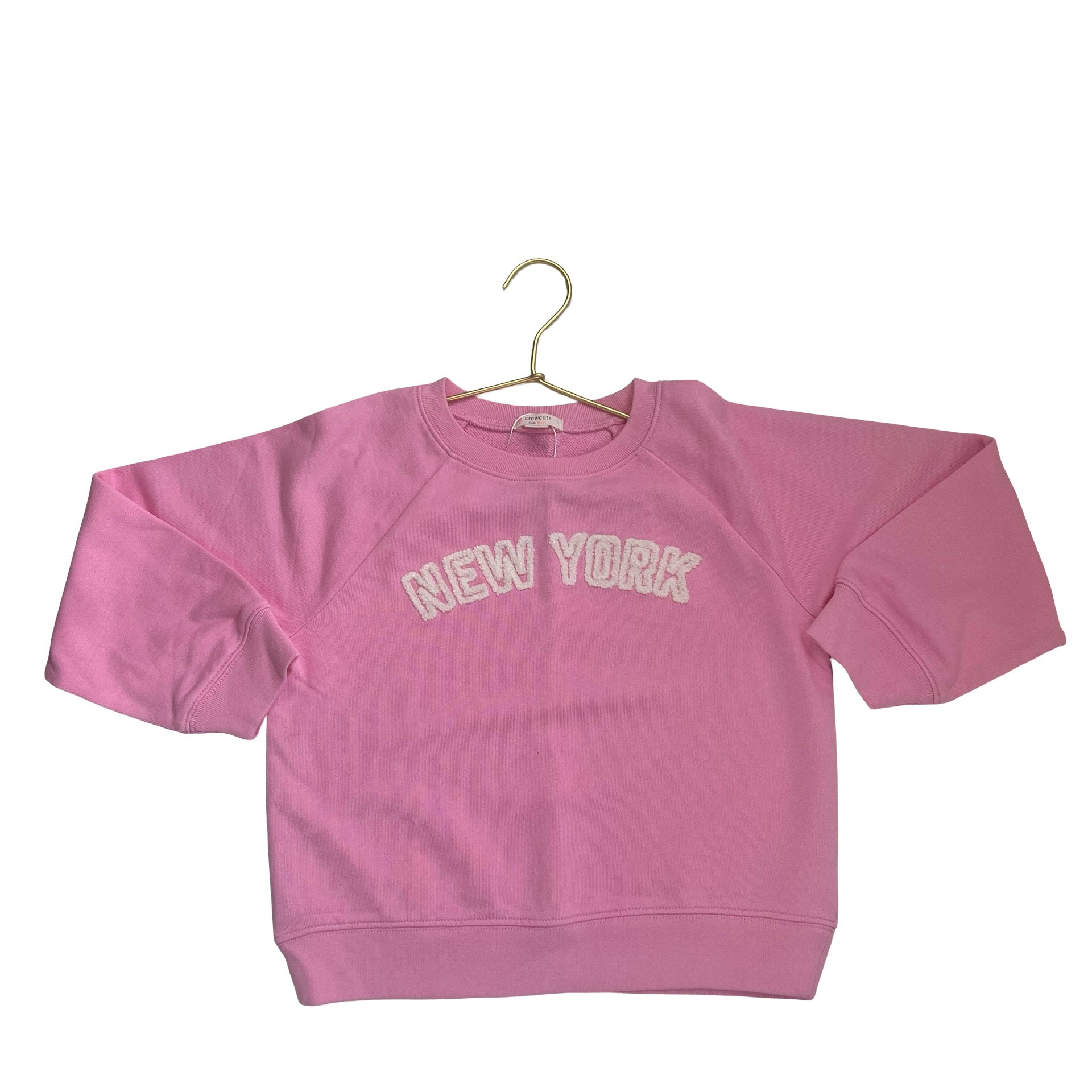 Crewcuts Pink & Ivory New York Embroidered Sweatshirt - Size S (6/7)