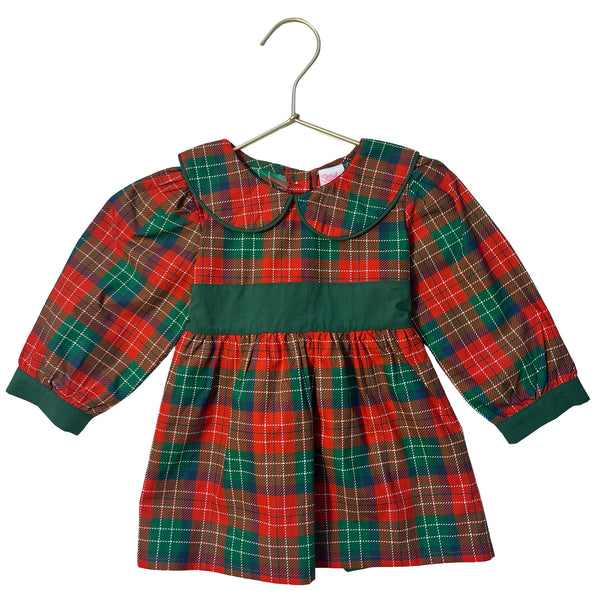 Stitchy Fish Red Plaid Green Sash Dress - Size 12 Mo