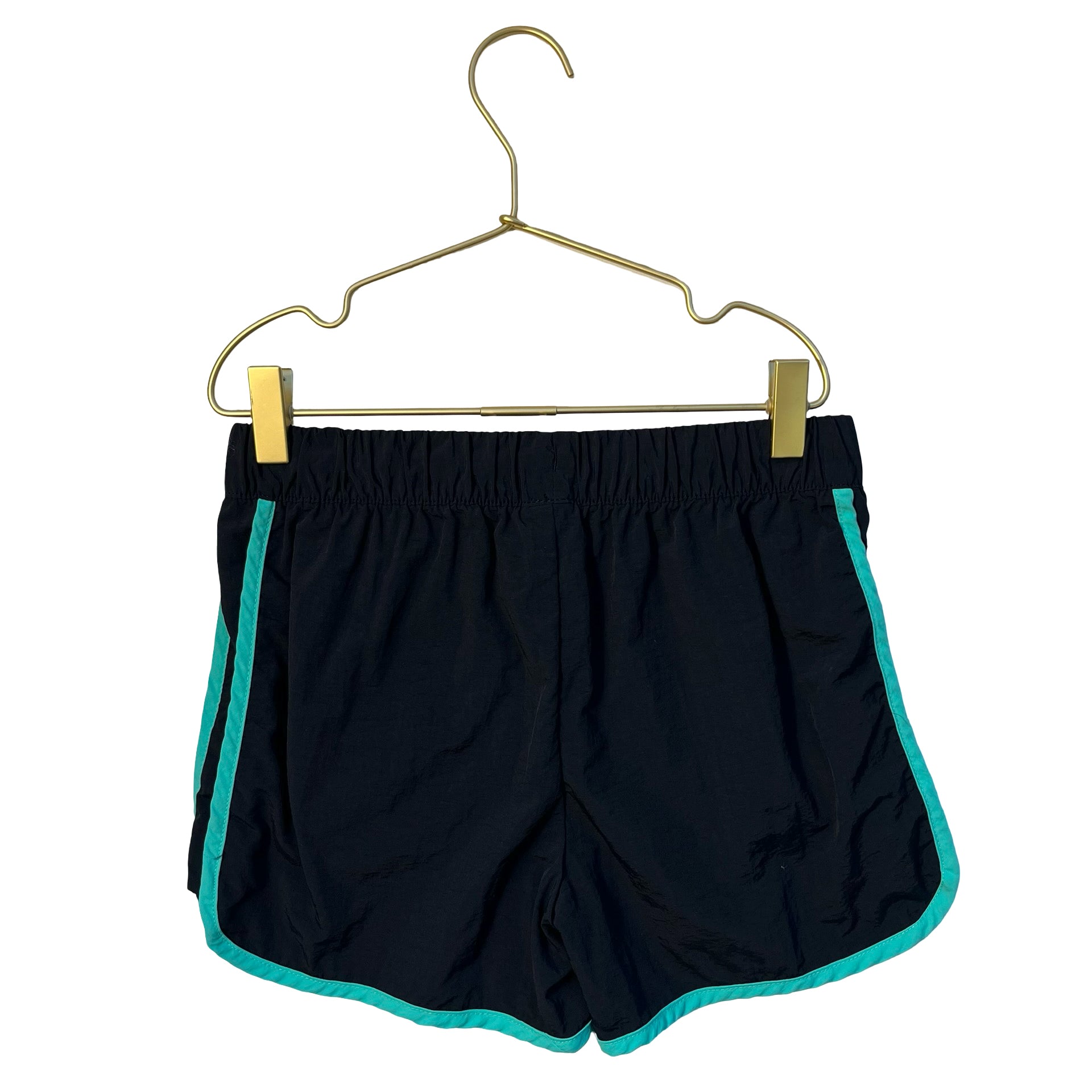 Old Navy Black & Teal Athletic Shorts - Size L 10-12