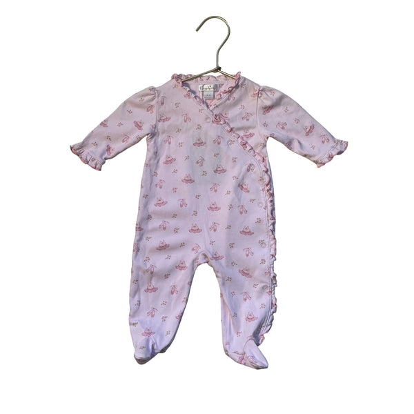 Kissy Kissy Pink Ballet Print Footed One-Piece - Size 0-3 Mo