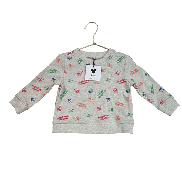 Janie and Jack x Disney Gray 'Better Together' Sweatshirt with Tags - 18-24 Mo