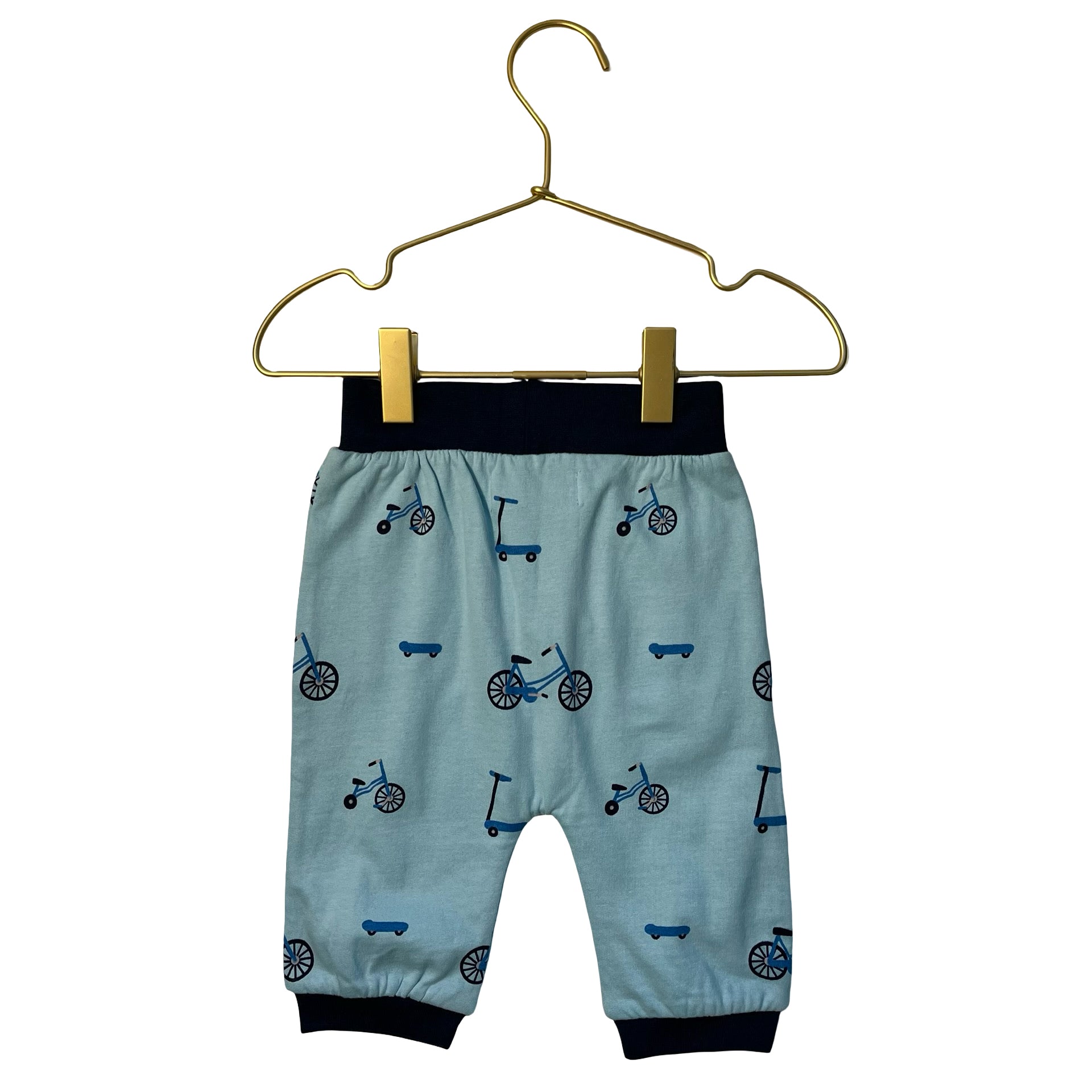 Monica + Andy Light Blue Bike & Scooter Print Joggers - Size 9-12 Mo