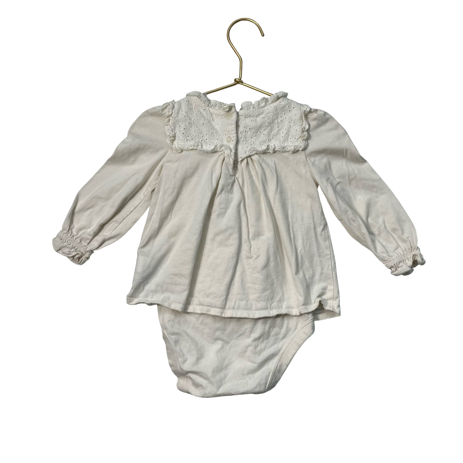 Baby Gap Ivory & Eyelet Onesie Bodysuit Top - Size 18-24 Mo