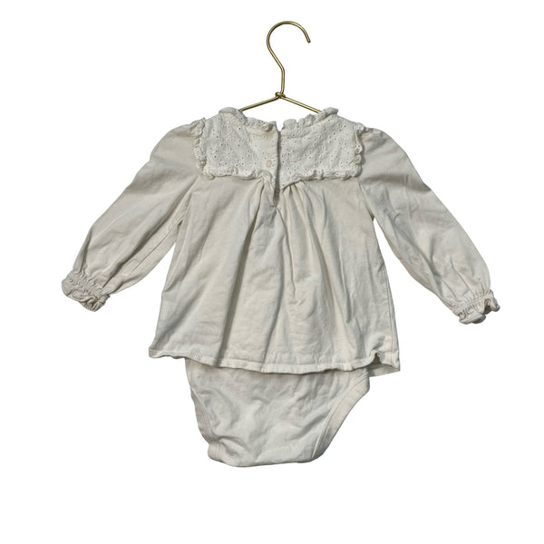 Baby Gap Ivory & Eyelet Onesie Bodysuit Top - Size 18-24 Mo