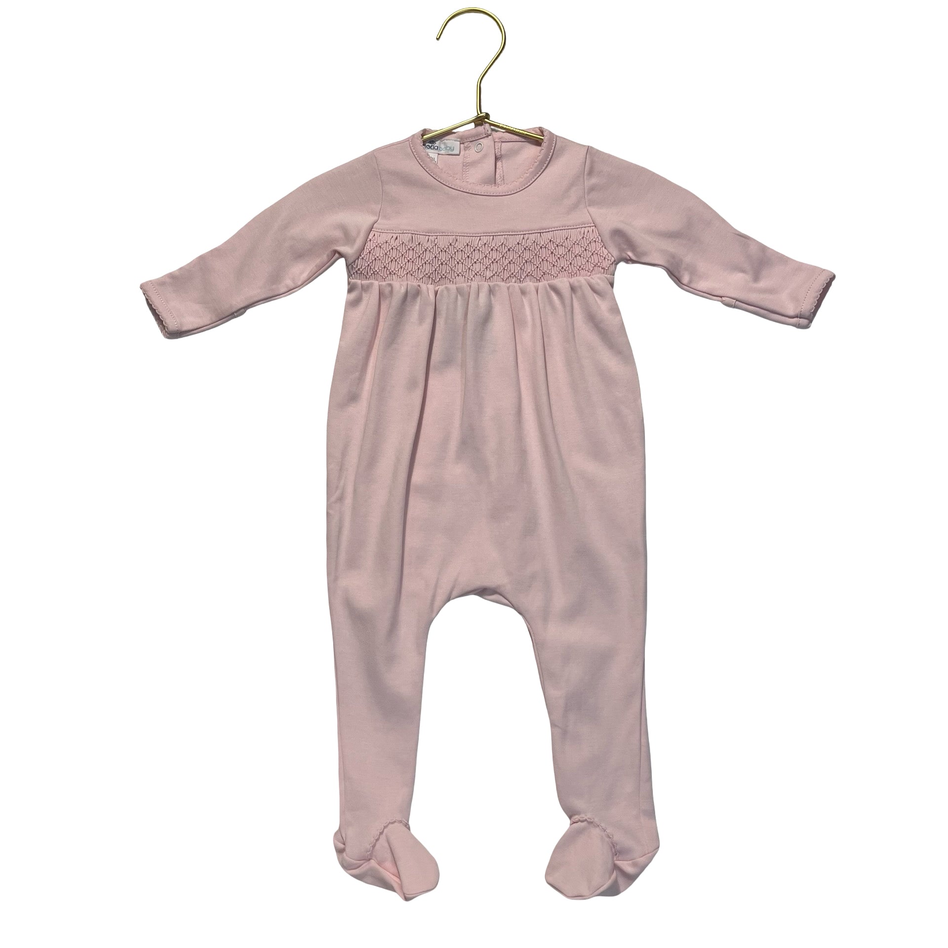 Magnolia Baby Pink Smocked Footed One-Piece - Size 3 Mo