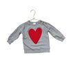 Hanna Andersson Gray & Red Heart Patch Sweatshirt - Size 18-24 Mo