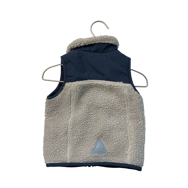 L.L.Bean Ivory Sherpa & Navy Vest - Size 12-18 Mo