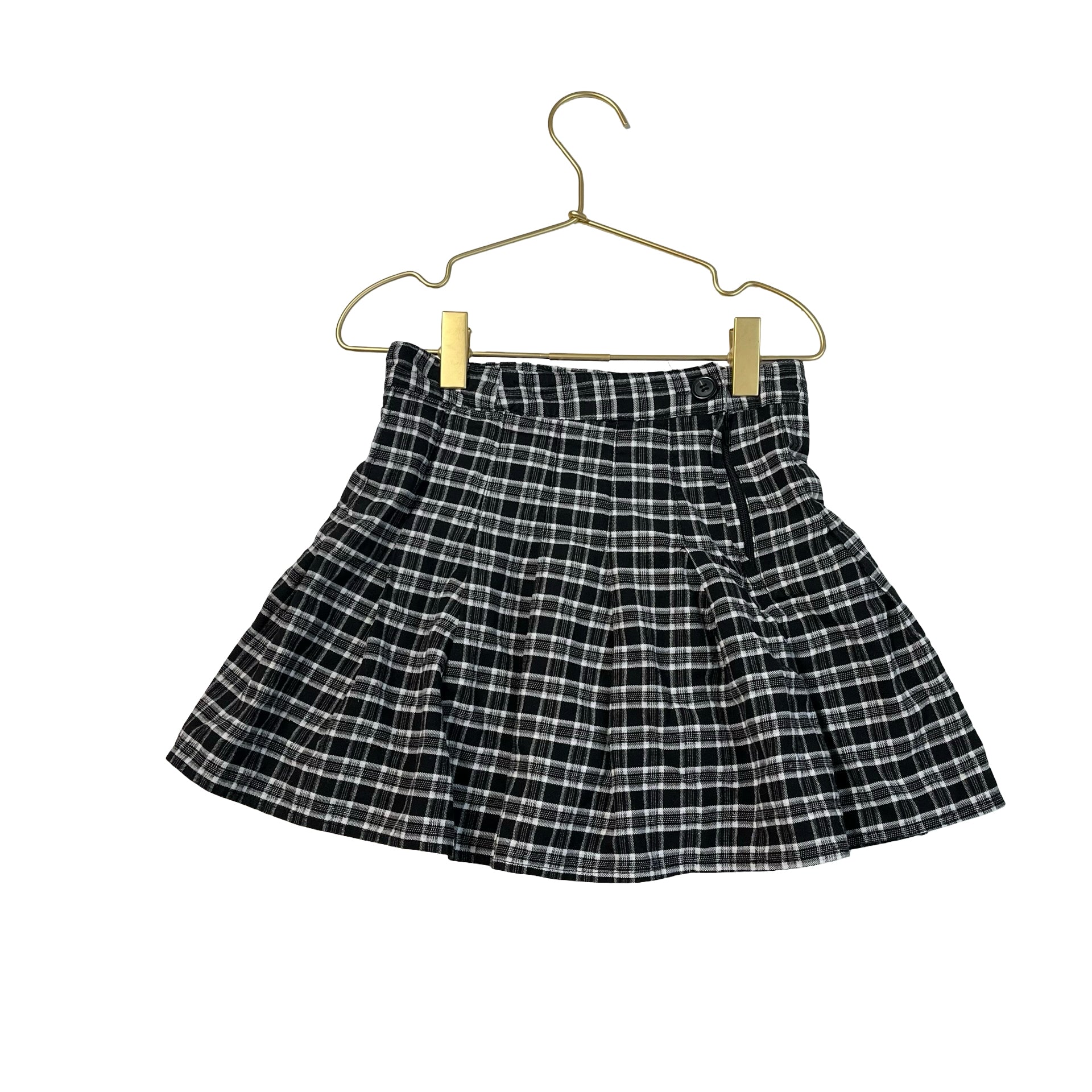 KatieJ NYC Black & White Plaid Pleated Skirt - Size M (10)