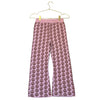Misha & Puff Pink & Brown Peace Sign Cotton Knit Flare Pants - Size 8Y