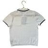 Crewcuts Ivory Cotton Knit Polo Shirt, Navy Trim - Size M 8-9