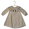 Hanna Andersson Tan & Pastel Christmas Tree Cotton Sweater Dress - Size 2T