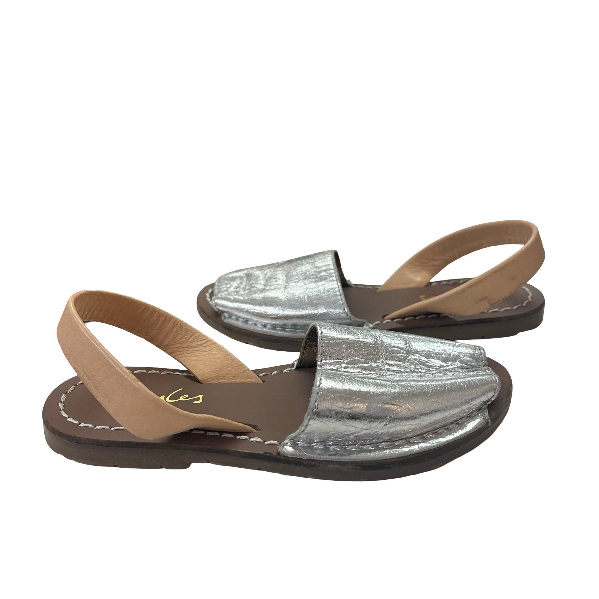 Joules Silver & Tan Sandals - Size 10