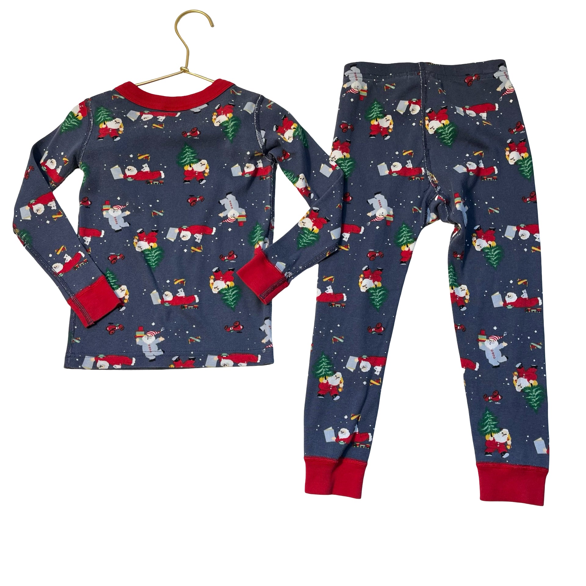Hanna Andersson Blue Santa PJ Set - Size 4