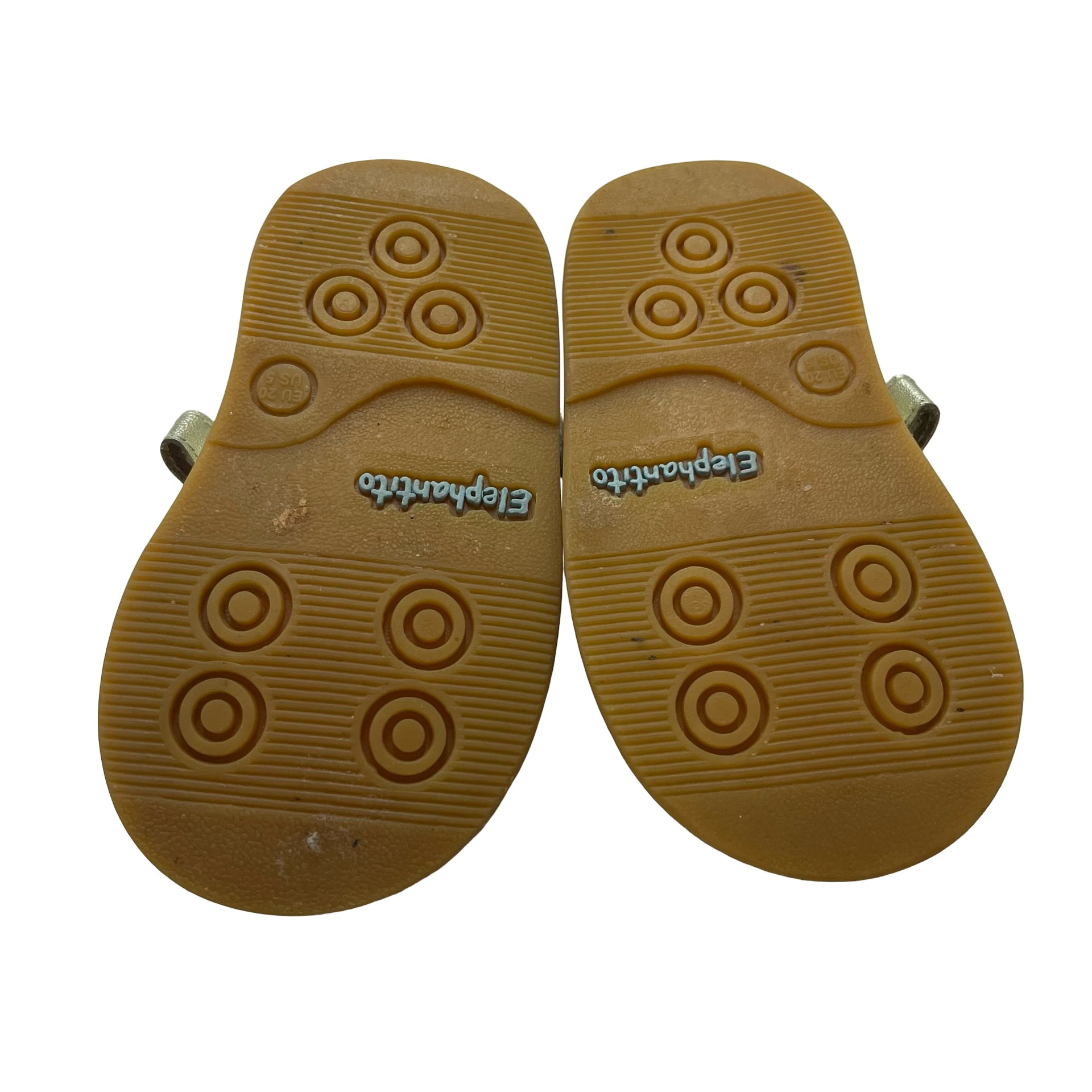 Elephantito Gold Leather Mary Jane Shoes - Size 5